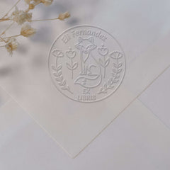 Embosser ex libris volpe fiorita