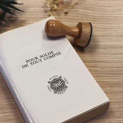 Timbro ex libris occhio nella rosa