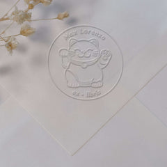 Embosser ex libris gatto della fortuna