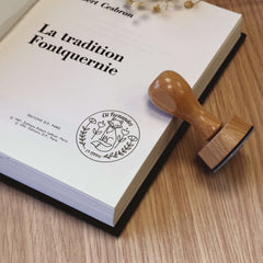 Timbro ex libris volpe fiorita