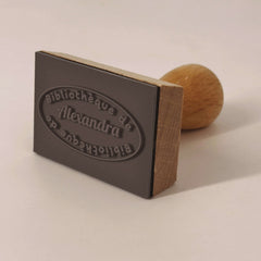 Timbro ex libris ovale biblioteca
