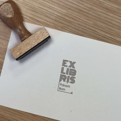 Timbro ex libris linee retrò