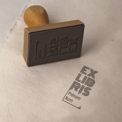 Timbro ex libris linee retrò