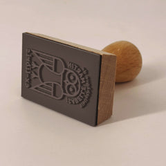 Timbro ex libris gufo geometrico
