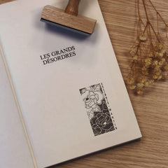 Timbro ex libris floreale