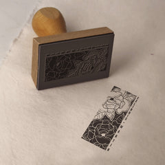 Timbro ex libris floreale