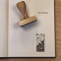 Timbro ex libris floreale