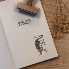 Timbro ex libris felino giapponese