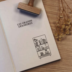 Timbro ex libris scaffale ben fornito