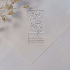 Ex libris coniglio sul libro