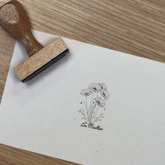 Timbro ex libris 5 fiori