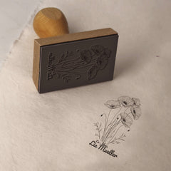 Timbro ex libris 5 fiori