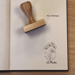 Timbro ex libris 5 fiori