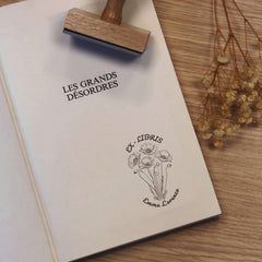 Timbro ex libris 4 fiori