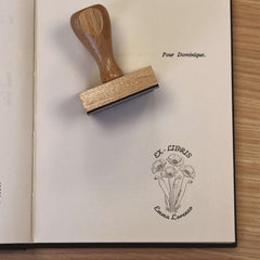 Timbro ex libris 4 fiori