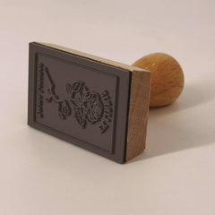Timbro ex libris rosa incorniciata
