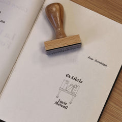 Timbro ex libris scaffale antico