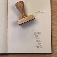 Timbro ex libris rose ornamentali