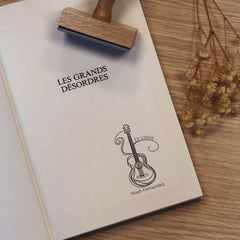 Timbro ex libris chitarra a filo