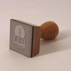 Timbro ex libris libro e candela