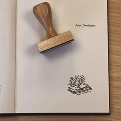 Timbro ex libris vegetazione che esce dal libro
