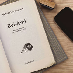 Timbro ex libris libro nella nicchia