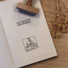 Timbro ex libris gatto nell'acqua