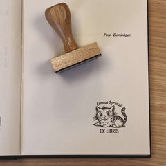 Timbro ex libris gatto tigrato