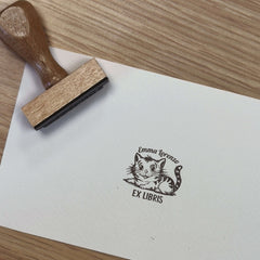 Timbro ex libris gatto tigrato