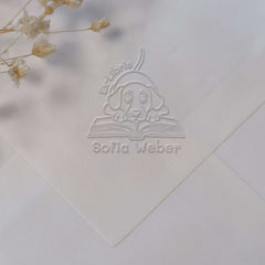 Ex libris cane sul libro