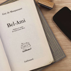 Timbro ex libris pila di libri