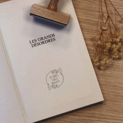 Timbro ex libris ornamenti cerchio di rose