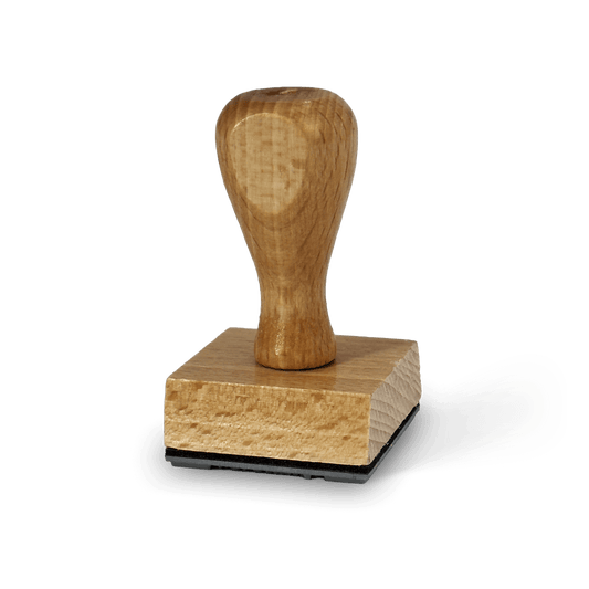Timbro in legno quadrato 4x4 cm