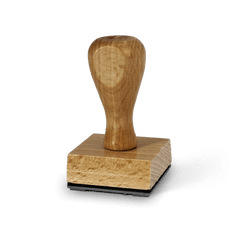 Timbro in legno quadrato 4x4 cm